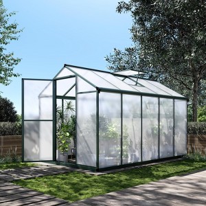 Garvee Greenhouse for Outdoors, Aluminum Alloy & Polycarbonate Green House with Windows Vent, for Patio, Backyard, Garden - 1 of 4