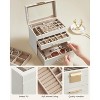 Jewelry Box Organizer with Glass Lid, 3-Layer Jewelry Storage, with 2 Drawers, Modern Style - 4 of 4
