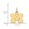 Black Bow Jewelry 14k Yellow Gold Plated Sterling Silver Michigan Wolverines NCAA Extra Small Pendant - 2 of 3