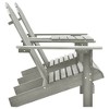 vidaXL Solid Fir Wood Patio Adirondack Chairs with Tea Table Set, Weather Resistant, Comfortable Ergonomic Design, Gray - 3 of 4