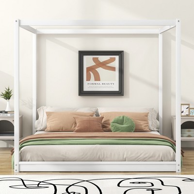 ModernLuxe Queen/King Size Canopy Platform Bed Frame