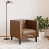 vidaXL Chesterfield Sofa Chair Brown Faux Suede Leather - 3 of 4