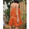 EXLURA Womens 2025 Summer Romper Dress Spaghetti Strap Pleated Fashion Short Jumpsuit Outfits - 4 of 4