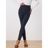 INSPIRE CHIC Women's Faux Suede High Waisted Elastic Slim Casual Leggings Pants - 3 of 4