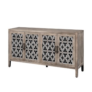 Vynxaria  4-Door Antique Cabinet ¨C American Country Style, Adjustable Storage for Living Room, TV Area, Kitchen - 1 of 4