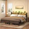 Aheaplus Platform Bed Frame with Charged Station and LED Lights - 3 of 4