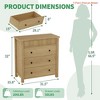 3/5 Drawer Dresser for Bedroom Nightstand, Wooden Chest of Drawers, Fluted End Table, Storage Organizer for Living Room, Hallway and Entryway - 2 of 4