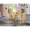 HomeStock 3-Pc Natural Brown Oak Finish Solid Wood Top Dining Table Set for Small Spaces - 2 of 4