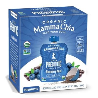 Mamma Chia Blueberry Acai Squeeze Vitality Snack - 4ct