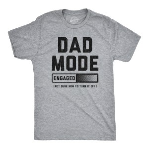 Mens Dad Mode Engaged T Shirt Funny Fathers Day Gift Settings Menu Joke Tee For Guys - Crazy Dog Men's T Shirt - 1 of 4