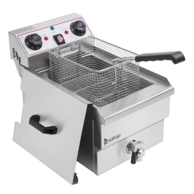 Winado 12.5 qt. Stainless Steel Electric Deep Fryer with Faucet