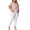 Agnes Orinda Women's Plus Size Elegant Pleated Petal Tulip Short Sleeve Office Work Summer Blouses - 2 of 4