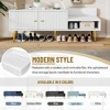 Whisen Modern Shoe Storage Bench with 2 Intricate Grooves Doors and Upholstered Cushions - 4 of 4