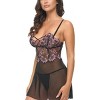 Oh La La Cheri Women's Adela Floral Sheer Babydoll 75-12054 - 2 of 4