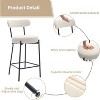 Jojoka Boucle Barstool Chairs with Back, Thick Cushions and Metal Legs - 3 of 4