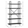 5 Tier Bookcase, 67.9” Bookshelf for Living Room, Large Book Shelf with 5 Open Bookshelves with Roman Column, Display Shelves - 2 of 4