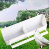 White Bird Food Dispenser, Large Capacity Hanging Feeder Cups for Parrots & Pigeons, Extended Pet Cage Feeding Box with Water Bowl - 4 of 4