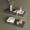 SEVOBAL Utility Storage Shelves Floating Shelf Set of Two Space Saving Modern Design for Living Room, Walnut, 9.8"*31.5"*1.5" - 2 of 4