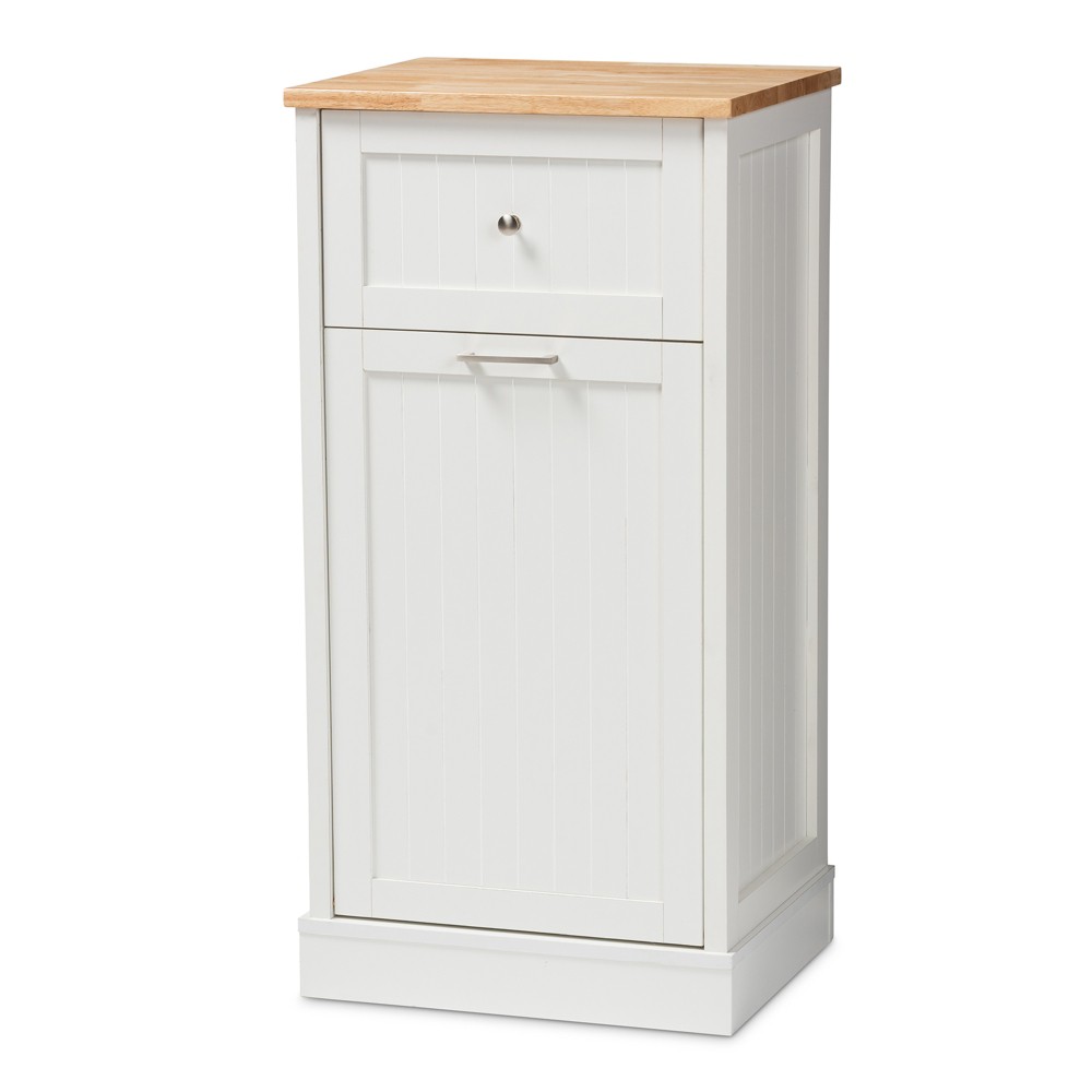 Baxton Studio 147-21003-8320 Marcel Oak Finished Kitchen Cabinet White/Brown