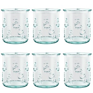 Amici Home Anchor Glasses, Set of 6 - Embossed Nautical Anchor Design, Green Tinted Drinkware for Coastal Kitchens & Bars, 12 Oz. Soda Lime Glass - 1 of 4