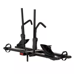 KAC KR-BRFTCP Heavy Duty C2 Premium 2 Inch Hitch Rear Mounted 2-Bike Bike Rack with Locking Hitch Pin, Smart Tilt Feature, and 120lb Capacity, Black
