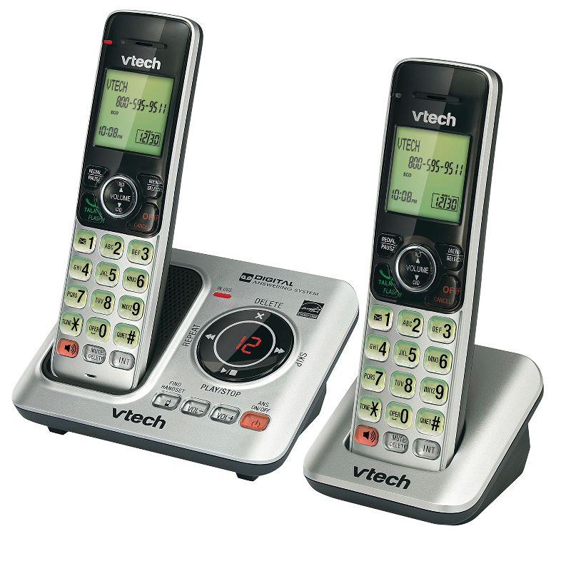 VTech® DECT 6.0 Corded Cordless Expandable Phone Combo with Caller ID, Call Waiting, and Answering System, Silver and Black, 3 of 6