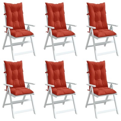 vidaXL Highback Chair Cushions 6 pcs Melange Red 47.2"x19.7"x2.8" Fabric