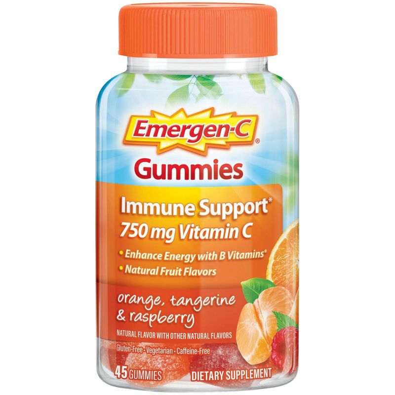 Emergen-C Vitamin C Immune Support Gummies - Orange, Tangerine &#38; Raspberry - 45ct, 4 of 13