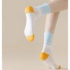 Anna-Kaci Women's 2-Pair Set Crew Athletic Socks with Striped Cuffs and Full Sole Grip for Yoga Fitness - 4 of 4