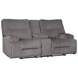 Coombs Recliner Power Loveseat with Console Charcoal - Signature Design by Ashley