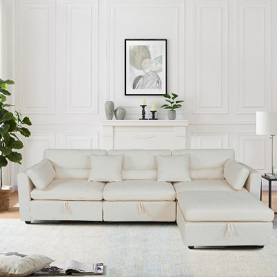 MyDepot Modern Sectional Sofa with Storage Function and 2 Pillows