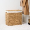 Kumasinova Water Hyacinth Woven Laundry Hamper with Removable Liner,Rectangular Natural Dirty Clothes Basket,120L Capacity,24"L x 12.8"W x 24"H - 2 of 4