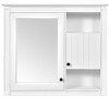 32'' Bathroom Wall Cabinet with Mirror, Wall Mounted Medicine Cabinet with 3 Shelves, Mirrored Door Over Toilet Storage Cabinet, White - 3 of 4