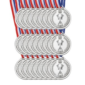 Unique Bargains Plastic Lightweight Embossed Design Sports Award Medals 24 Pcs 1.5" - 1 of 4