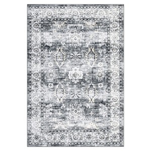 Washable Vintage Printed Rug Non Slip Low Pile Rug Soft Retro Throw Floor Cover Foldable Indoor Carpet for Living Room Bedroom Playroom Nursery - 1 of 4