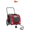 vidaXL Pet Bike Trailer Red and Gray Oxford Fabric and Iron - 3 of 4
