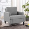 DOMETOUR Linen Fabric Single Armchair, Modern Upholstered Sofa Chair for Living Room Bedroom - 3 of 4