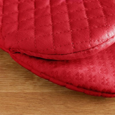 Fire Red Cotton and Silicone Mini Oven Mitts, 2-Pack