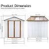 Janey Metal Outdoor Storage Box, Patio Storage Shed with 2 Lockable Doors and Foundation Base, Outdoor Furniture - Maison Boucle - 3 of 4