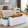 VECELO Folding Storage Ottoman Bench, Versatile Shoestool & Footstool, Bedroom Bench with Storage, Holds up to 660 lb - 2 of 4