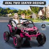 Kids Off-Road Electric Vehicle, 24V 2-Seater 4WD Kids UTV with Remote Control, LED Lights, Shock Absorber, Music Player - 3 of 4