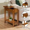 HomeStock Belmont Narrow Wedge End Table with Open Shelf, Beveled Edges and Tapered Legs Perfect Between Chairs or Small Spaces - 4 of 4