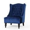 Tufted Wingback Chair, Diamond Stitch Accent Chair, Arm Chair with Turned Birch Wood Legs -Christopher Knight Home Sofa Chair - 4 of 4