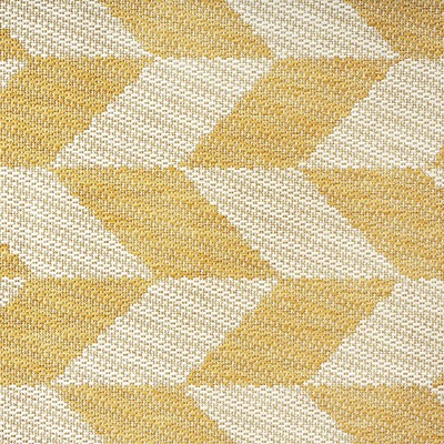 Yellow and Cream Geometric Synthetic Indoor/Outdoor Rug