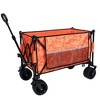 HTUTWOO Collapsible Folding Outdoor Utility Cart Wagon With Bonus Picnic Mat - All-Terrain Beach Wheels, Drink Holders Holds Up To 480 Pounds - 3 of 4