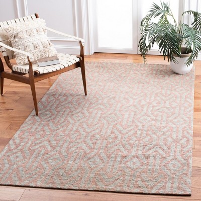 Cape Cod Blue and Rust Hand-Knotted Cotton Area Rug