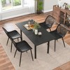 Tangkula Plastic Dining Chair Set of 4 w/ Metal Legs Cutout Backrest Curved Seat - 4 of 4