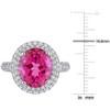 EVERLY JEWELRY |Sterling Silver 7 1/7 CT TGW Pink Topaz Created White Sapphire Halo Ring - 4 of 4