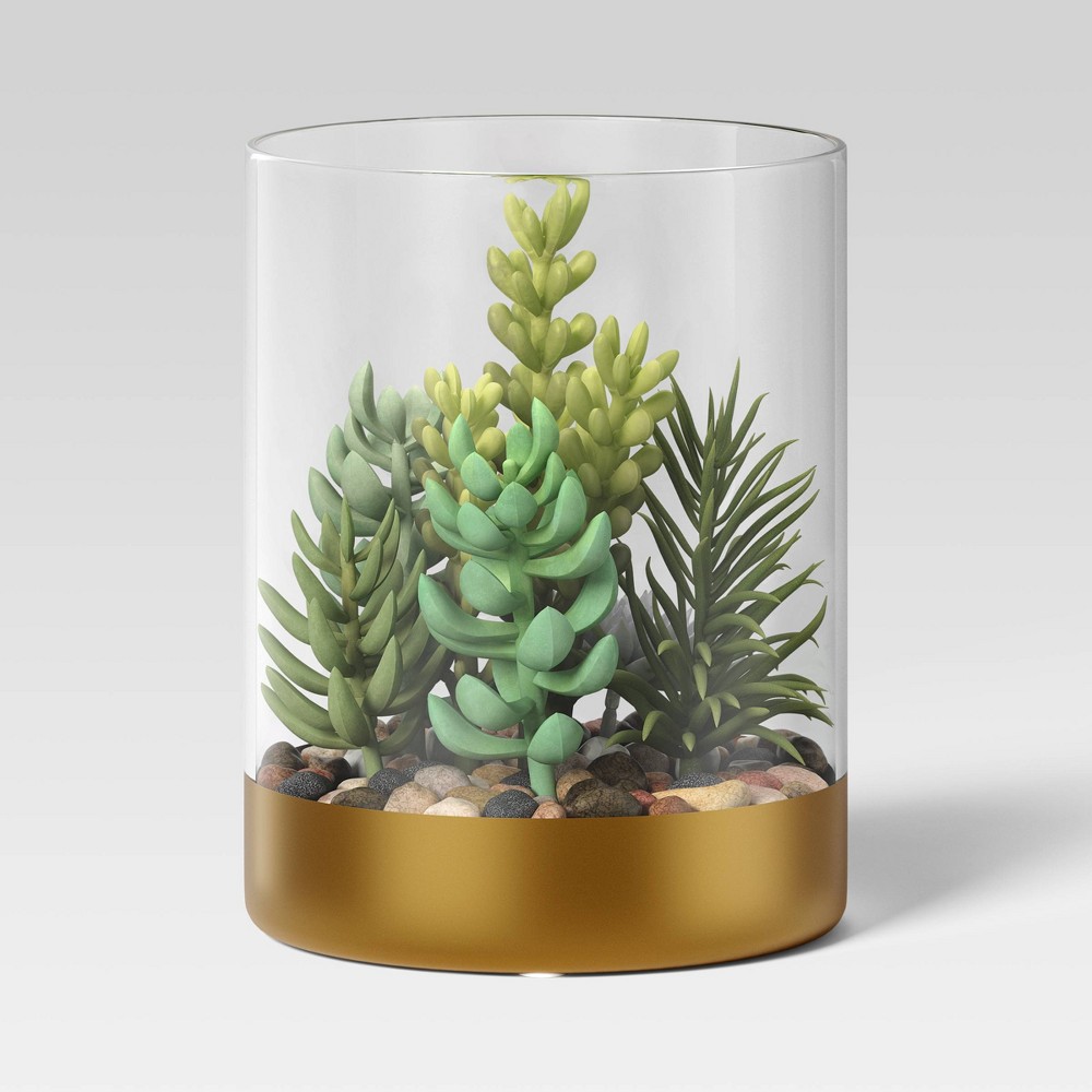 Photos - Other interior and decor Artificial Round Terrarium with Succulents - Threshold™