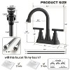 LunaLulinlk Black 4" stainless steel bathroom sink faucet with pop-up drain and 2 water supply hoses - 3 of 4